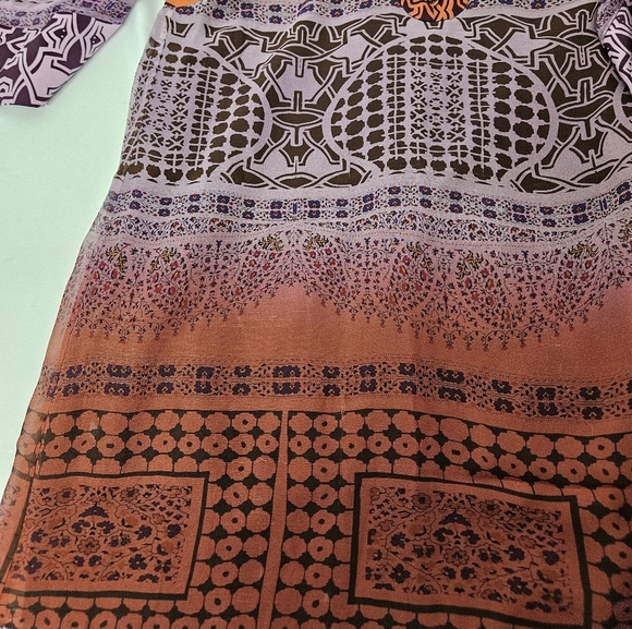 Diane Von Furstenberg Tabalah Silk V Neck Dress In Orange And Maroon Size 4 - Picture 11 of 16